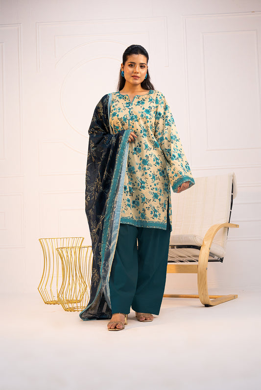 3 Pc | Unstitched | Lawn