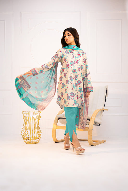 3 Pc | Unstitched | Lawn