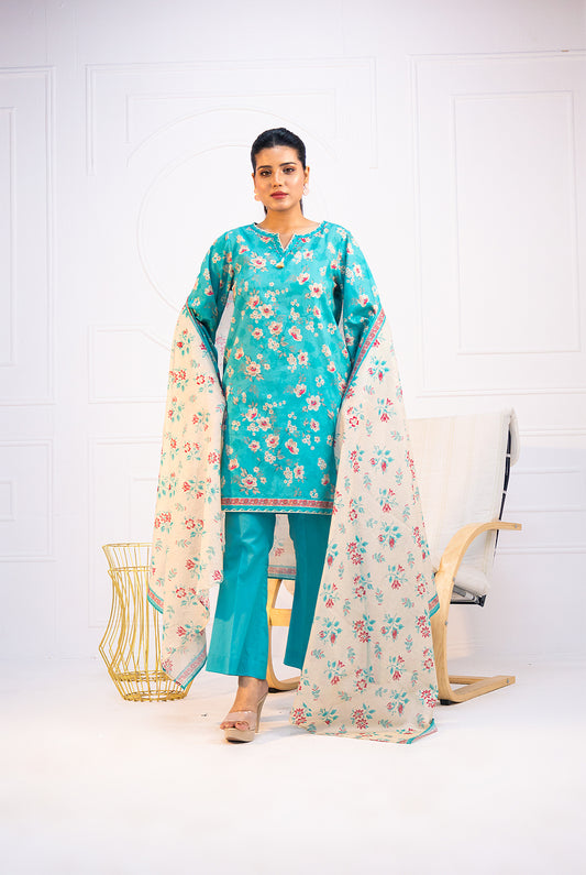 3 Pc | Unstitched | Lawn