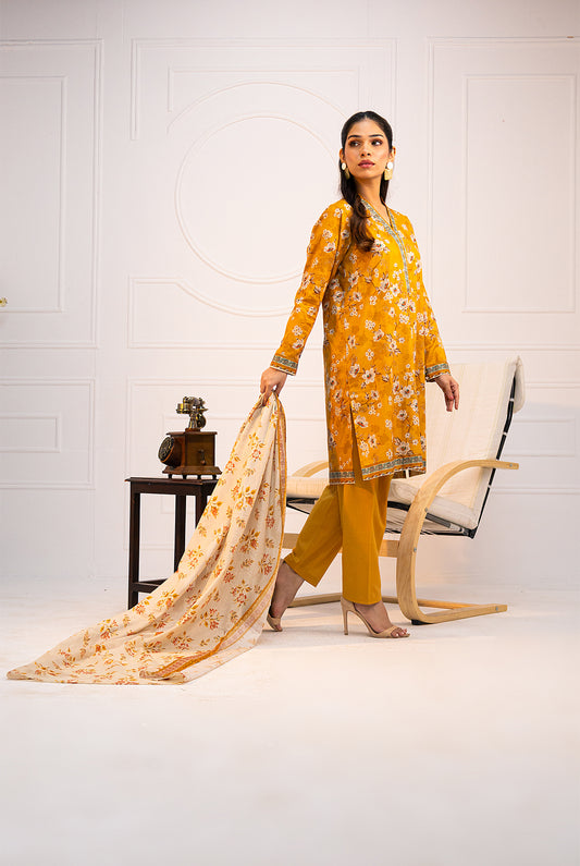 3 Pc | Unstitched | Lawn