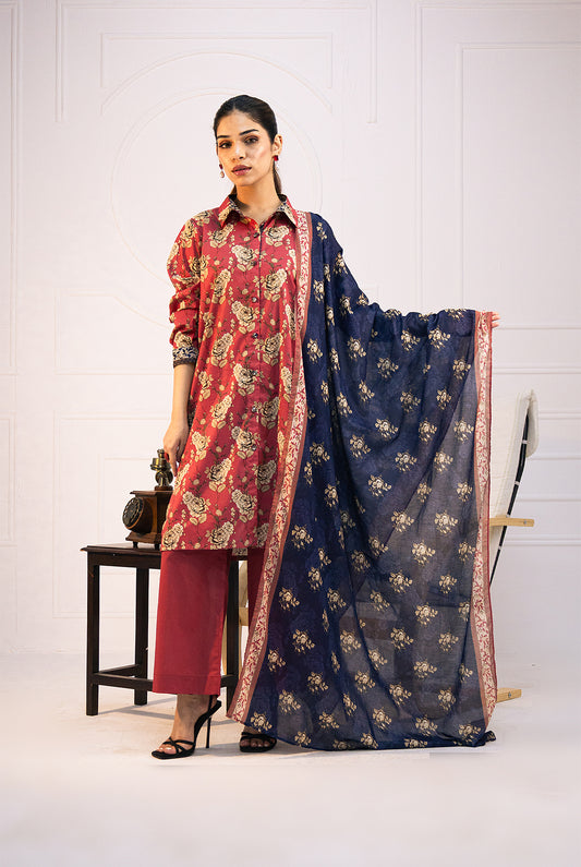 3 Pc | Unstitched | Lawn