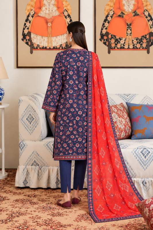 3 PIECE - PRINTED LAWN SUIT