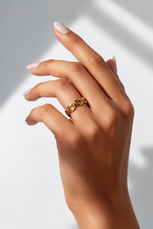 Gold Chunky Link Ring