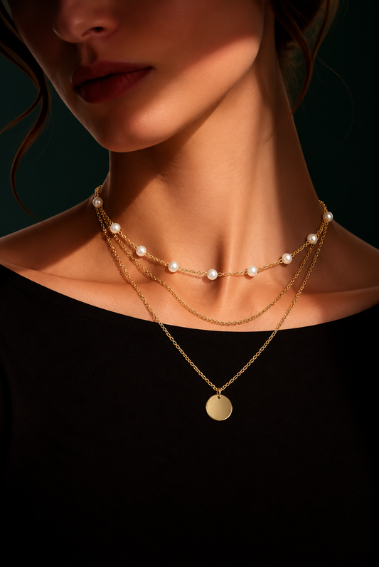 Pearl Cascade Layered Necklace