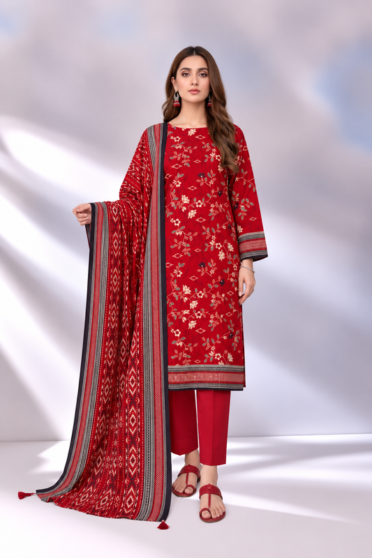 3 PIECE - PRINTED KHADDAR SUIT