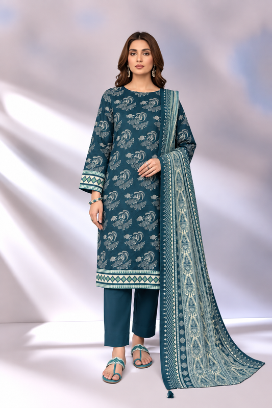 3 PIECE - PRINTED KHADDAR SUIT