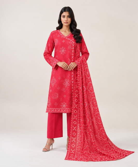 3 PIECE - PRINTED LAWN SUIT