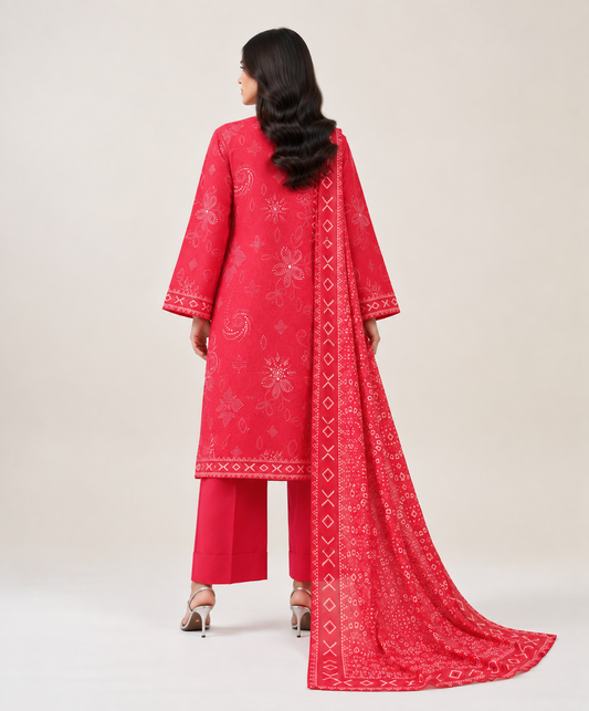 3 PIECE - PRINTED LAWN SUIT