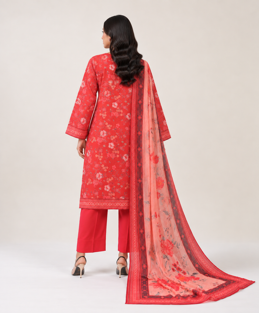 3 PIECE - PRINTED LAWN SUIT