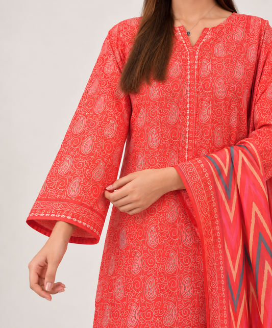 3 PIECE - PRINTED LAWN SUIT