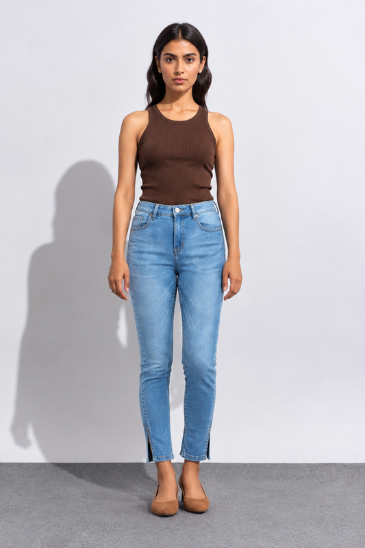 Women’s Classic Light Blue Slim Fit Denim Jeans