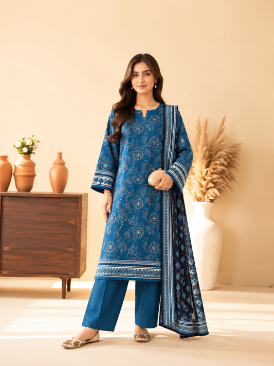 3 PIECE - PRINTED KHADDAR SUIT