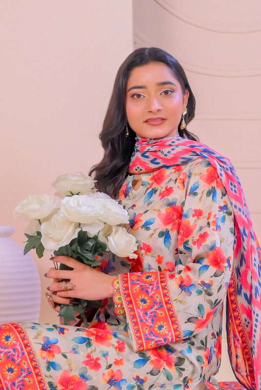 3 PCS | UNSTITCHED | DIGITAL PRINTED LAWN