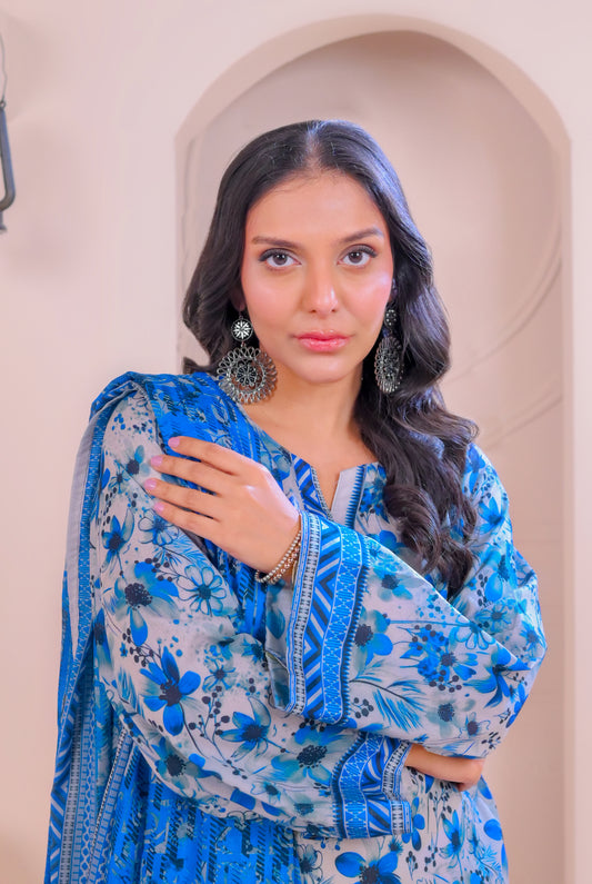 3 PCS | UNSTITCHED | DIGITAL PRINTED LAWN