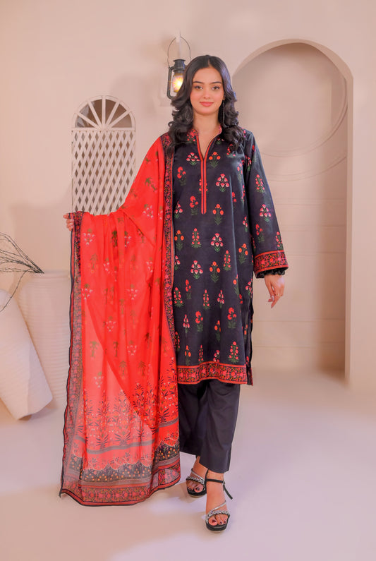 3 PCS | UNSTITCHED | DIGITAL PRINTED LAWN