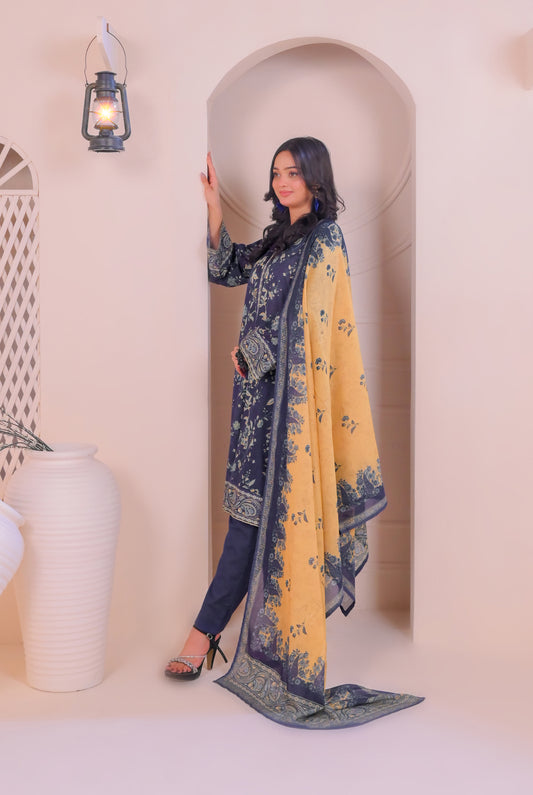 3 PCS | UNSTITCHED | DIGITAL PRINTED LAWN