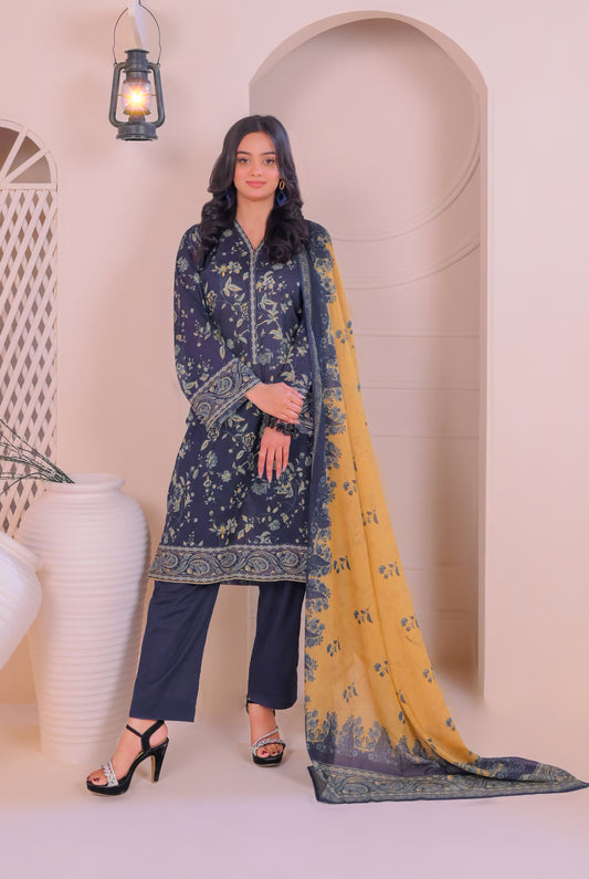 3 PCS | UNSTITCHED | DIGITAL PRINTED LAWN