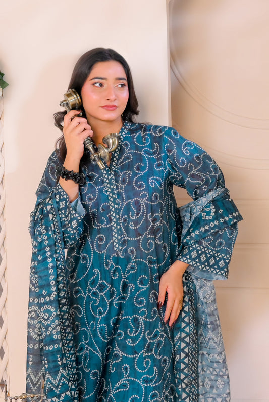 3 PCS | UNSTITCHED | DIGITAL PRINTED LAWN