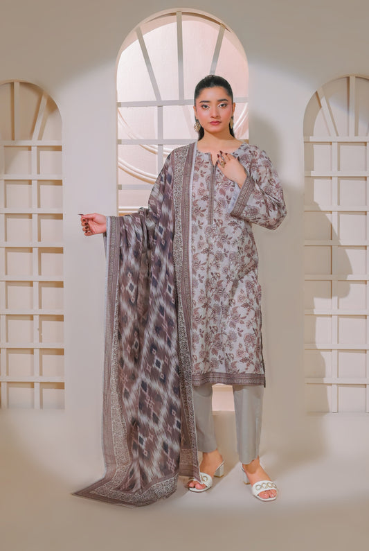 3 PCS | UNSTITCHED | DIGITAL PRINTED LAWN