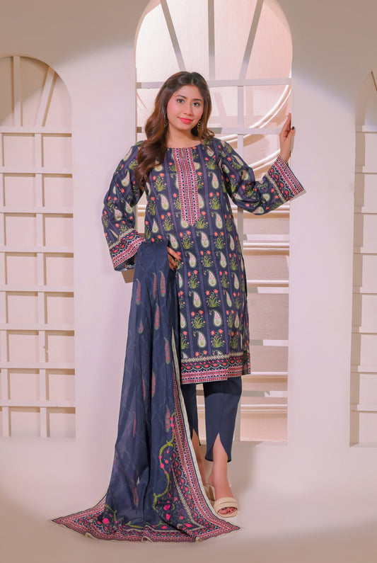 3 PCS | UNSTITCHED | DIGITAL PRINTED LAWN