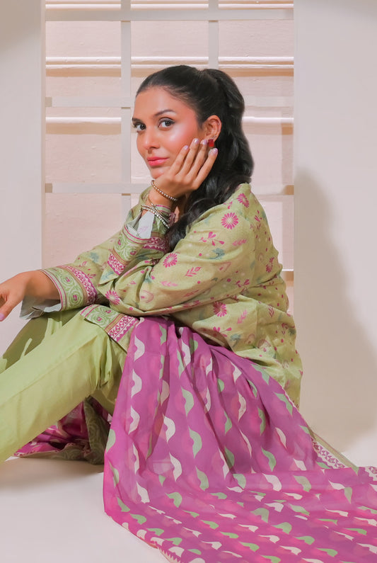 3 PCS | UNSTITCHED | DIGITAL PRINTED LAWN