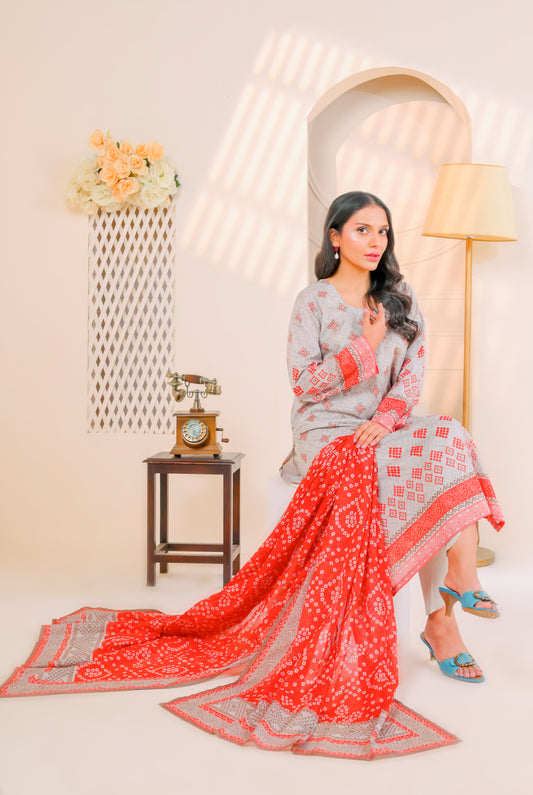 3 PCS | UNSTITCHED | DIGITAL PRINTED LAWN