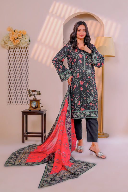 3 PCS | UNSTITCHED | DIGITAL PRINTED LAWN