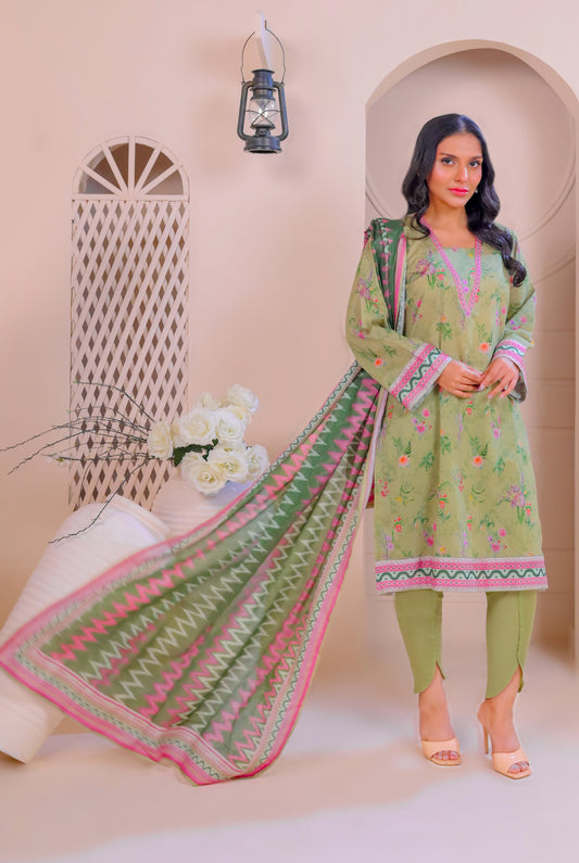 3 PCS | UNSTITCHED | DIGITAL PRINTED LAWN