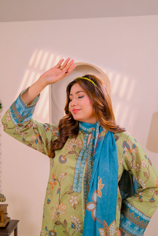 3 PCS | UNSTITCHED | DIGITAL PRINTED LAWN