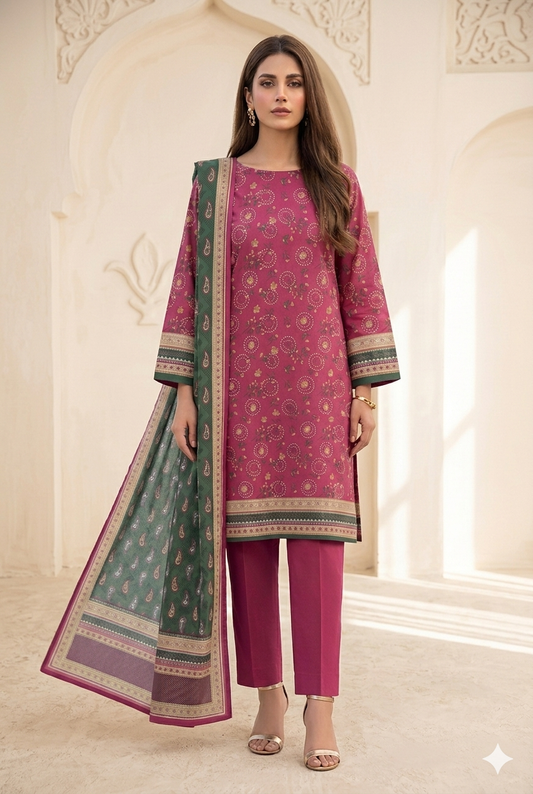 3 PIECE - PRINTED LAWN SUIT
