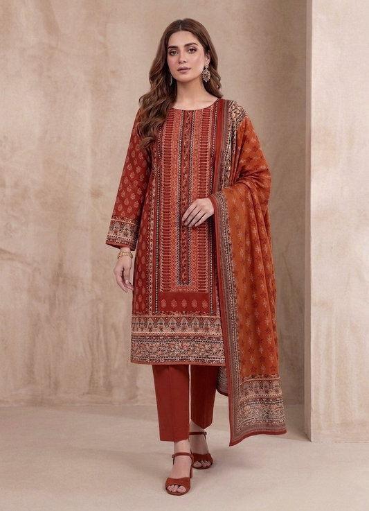 3 PIECE - PRINTED LAWN SUIT