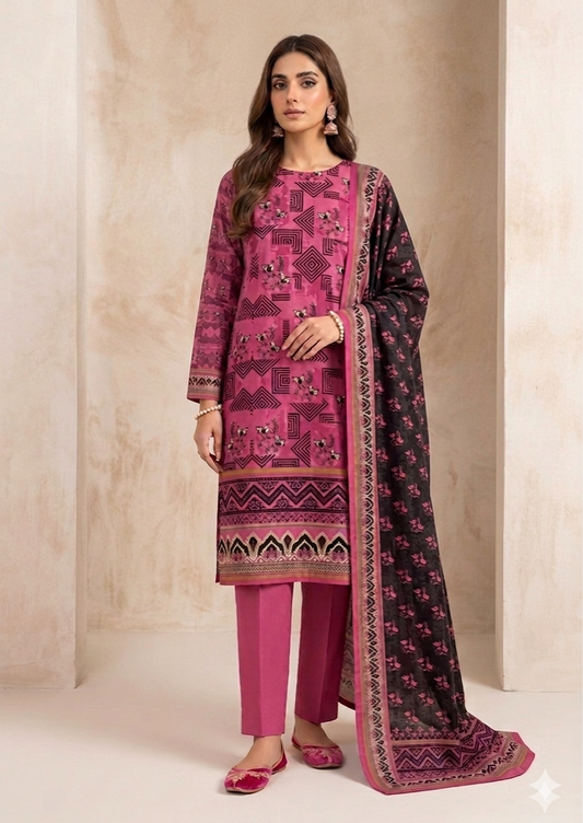 3 PIECE - PRINTED LAWN SUIT