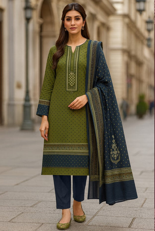 3 PCS | UNSTITCHED | PRINTED KHADDAR