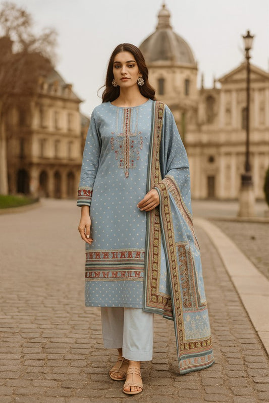 3 PCS | UNSTITCHED | PRINTED KHADDAR