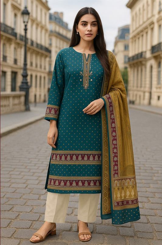 3 PCS | UNSTITCHED | PRINTED KHADDAR