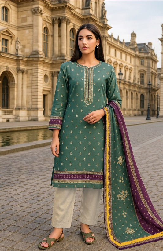 3 PCS | UNSTITCHED | PRINTED KHADDAR