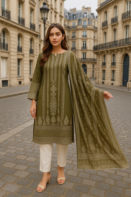 3 PCS | UNSTITCHED | PRINTED KHADDAR
