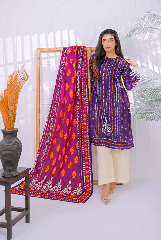 3 PCS | UNSTITCHED | PRINTED KHADDAR