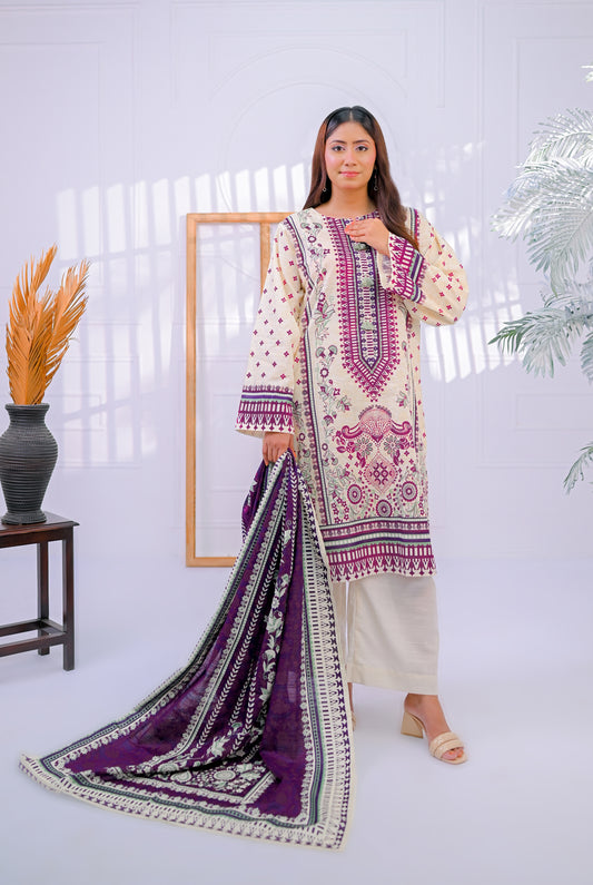 3 PCS | UNSTITCHED | PRINTED KHADDAR