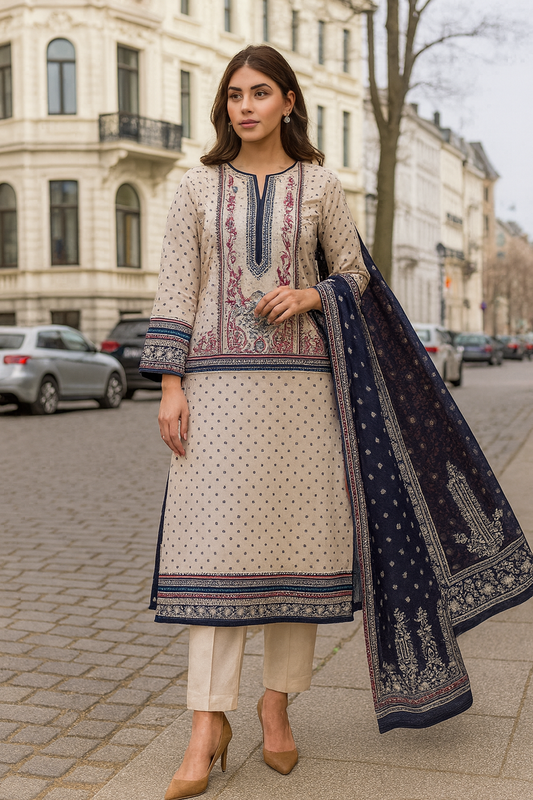 3 PCS | UNSTITCHED | PRINTED KHADDAR