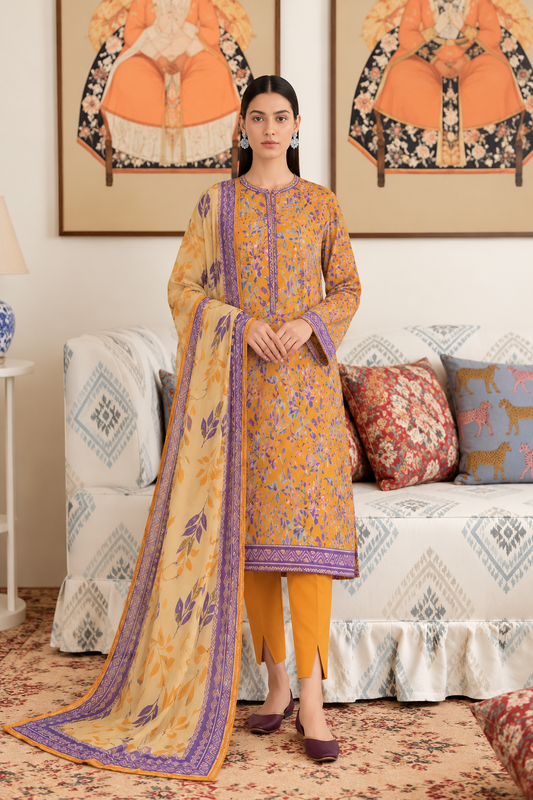 3 PIECE - PRINTED LAWN SUIT