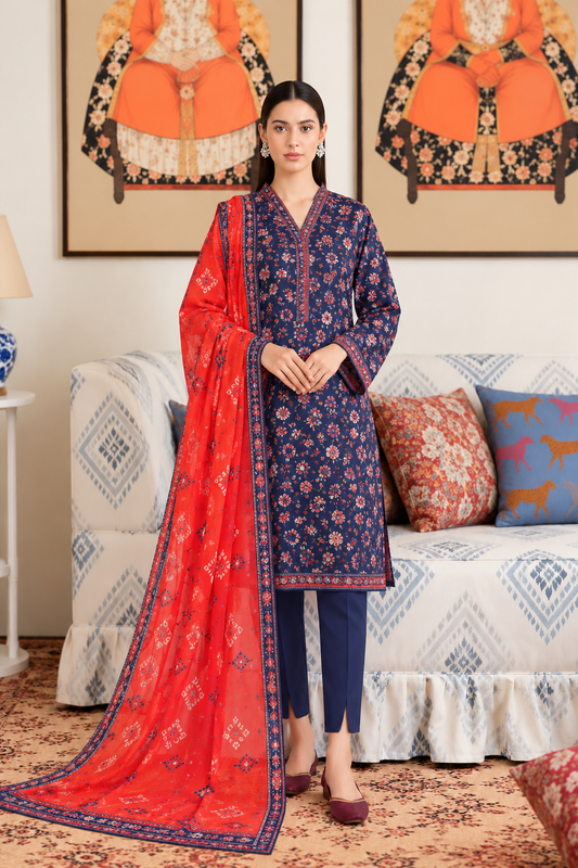 3 PIECE - PRINTED LAWN SUIT