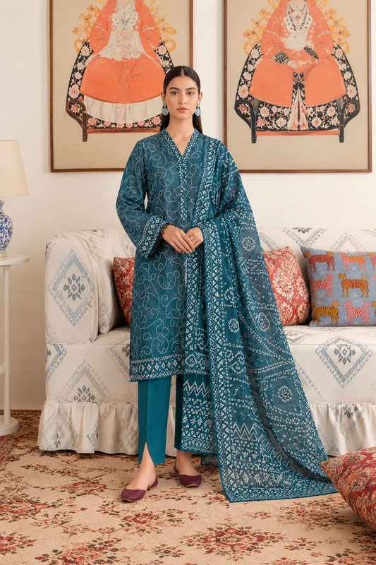 3 PIECE - PRINTED LAWN SUIT