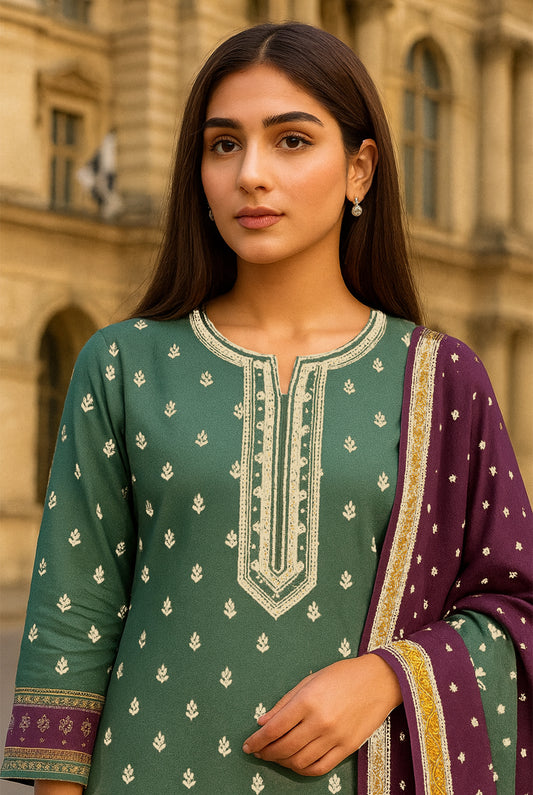 3 PCS | UNSTITCHED | PRINTED KHADDAR