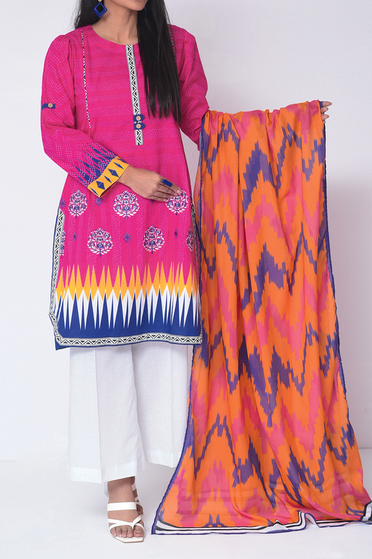 2 Piece | Unstitched | Embroidered Lawn Shirt & Printed Dupatta