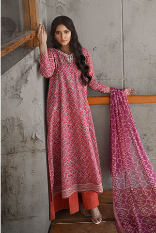 3 Piece Unstitched | Embroidered | Slub Lawn