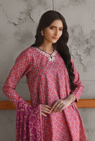 3 Piece Unstitched | Embroidered | Slub Lawn