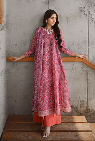 3 Piece Unstitched | Embroidered | Slub Lawn