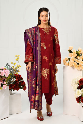 3 Pc | RTW | Embroidered Jacquard Suit