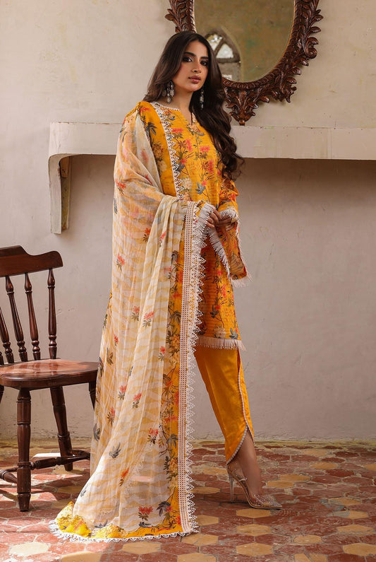 3 Piece Unstitched | Digital Printed | Lawn